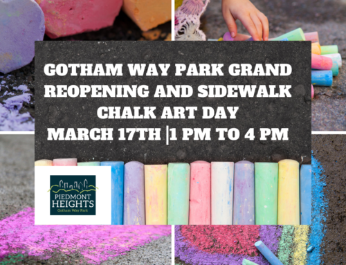 Gotham Way Park Grand ReOpening and Sidewalk Chalk Art Day – 3/17/19